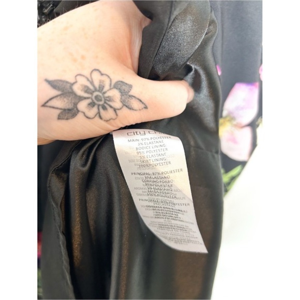 City Chic Floral Print Sleeveless High Low Midi Sundress XL - Picture 5 of 7